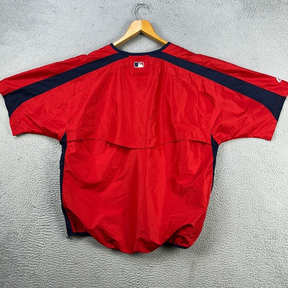 Boston Red Sox Jacket Windbreaker Mens Large V-Neck Vented Baseball MBL Majestic - Picture 4 of 9